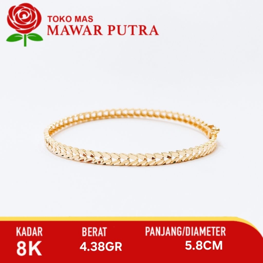 GELANG OVAL DAUN UBS GOLD 8K