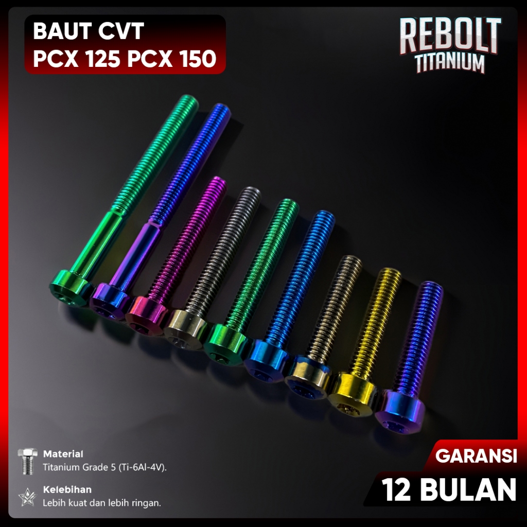 Baut Probolt Titanium CVT PCX 125 PCX 150 Grade 5  REBOLT Titanium