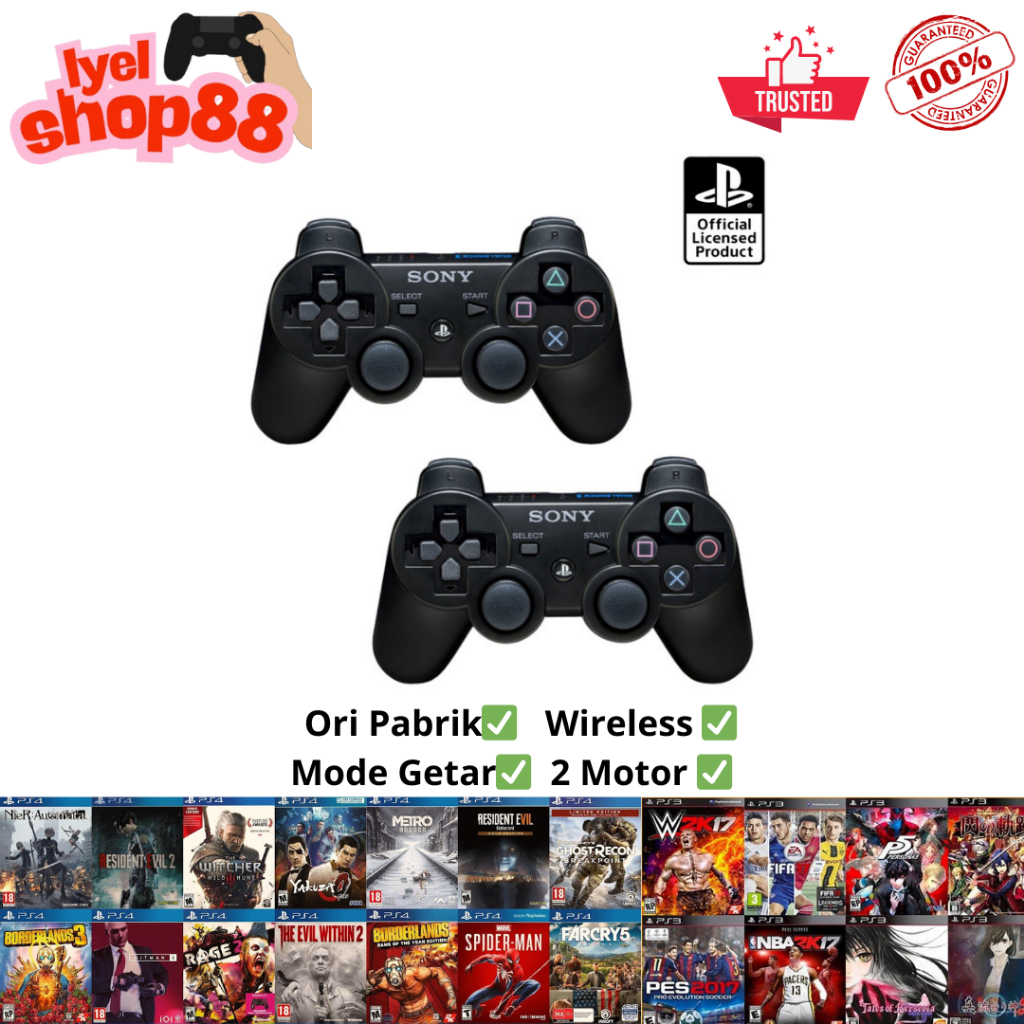 Stik Stick PS3 Wireless Original Pabrik Warna Hitam / Stick PS3