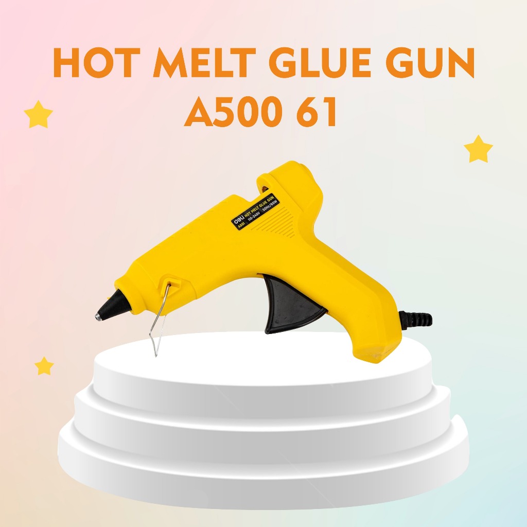 

DELI HOT MELT GUN KUNING EA50061/Deli Hot Melt Glue Gun Lem Tembak 20 watt / 60 watt EA50061 EA50161