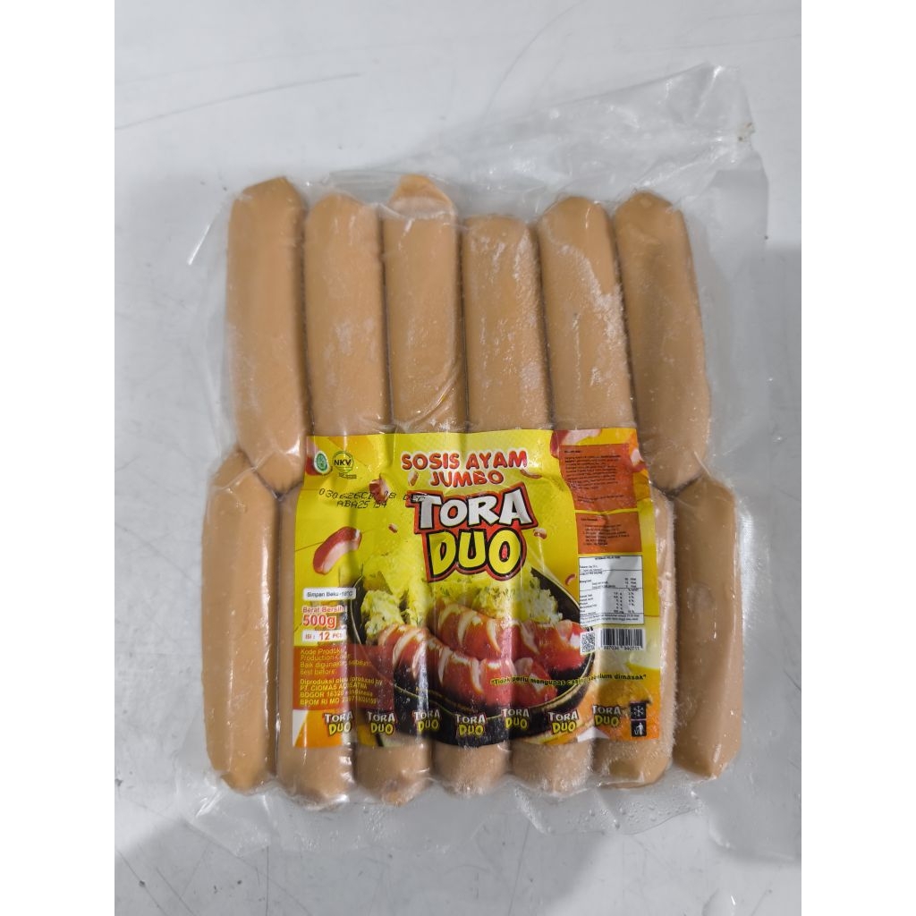 

Sosis Jumbo Ayam Tora Duo 500 gr isi 12