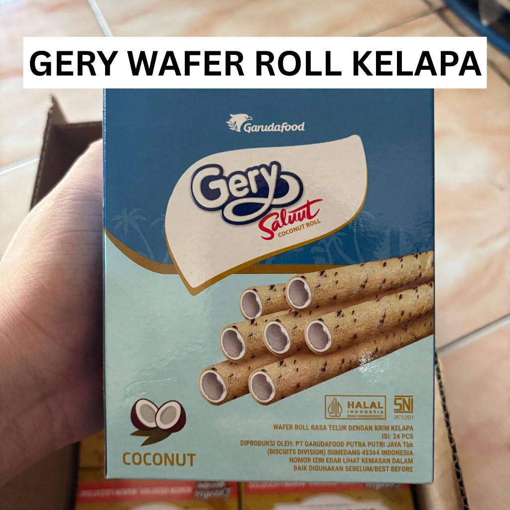 

GERY COCONUT ROLL HALAL ISI 24 PCS GERY SALUUT KELAPA MAKANAN RINGAN SNACK CEMILAN ANAK GROSIR MURAH GARUDAFOOD GERY WAFER