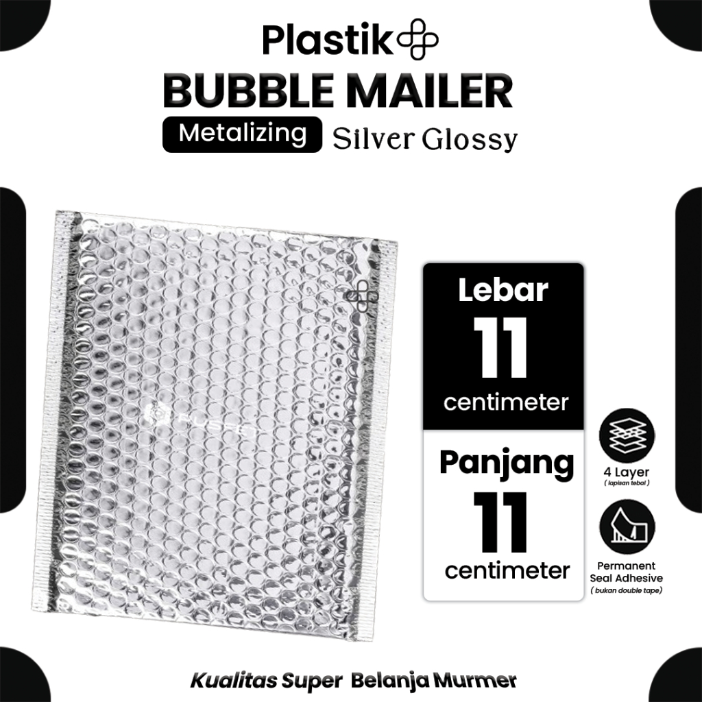 

Amplop Bubble Mailer Polos Silver 11 x 11 cm Harga Ecer Satuan / Amplop Packing Olshop Rusfet Murah
