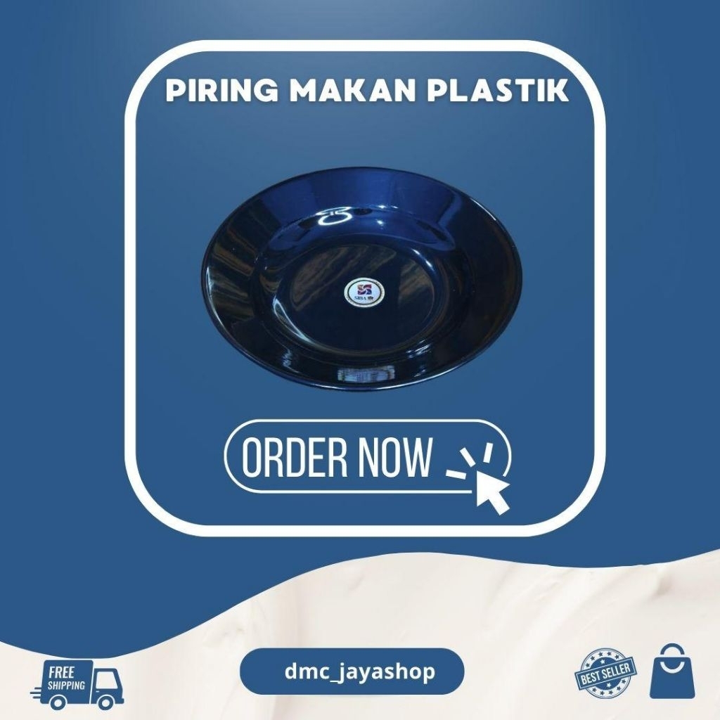 PIRING PLASTIK 12 PCS [1 LUSIN] WARNA HITAM