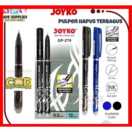 

JOYKO ERASABLE GEL PEN HITAM BIRU PULPEN PEN BISA DIHAPUS