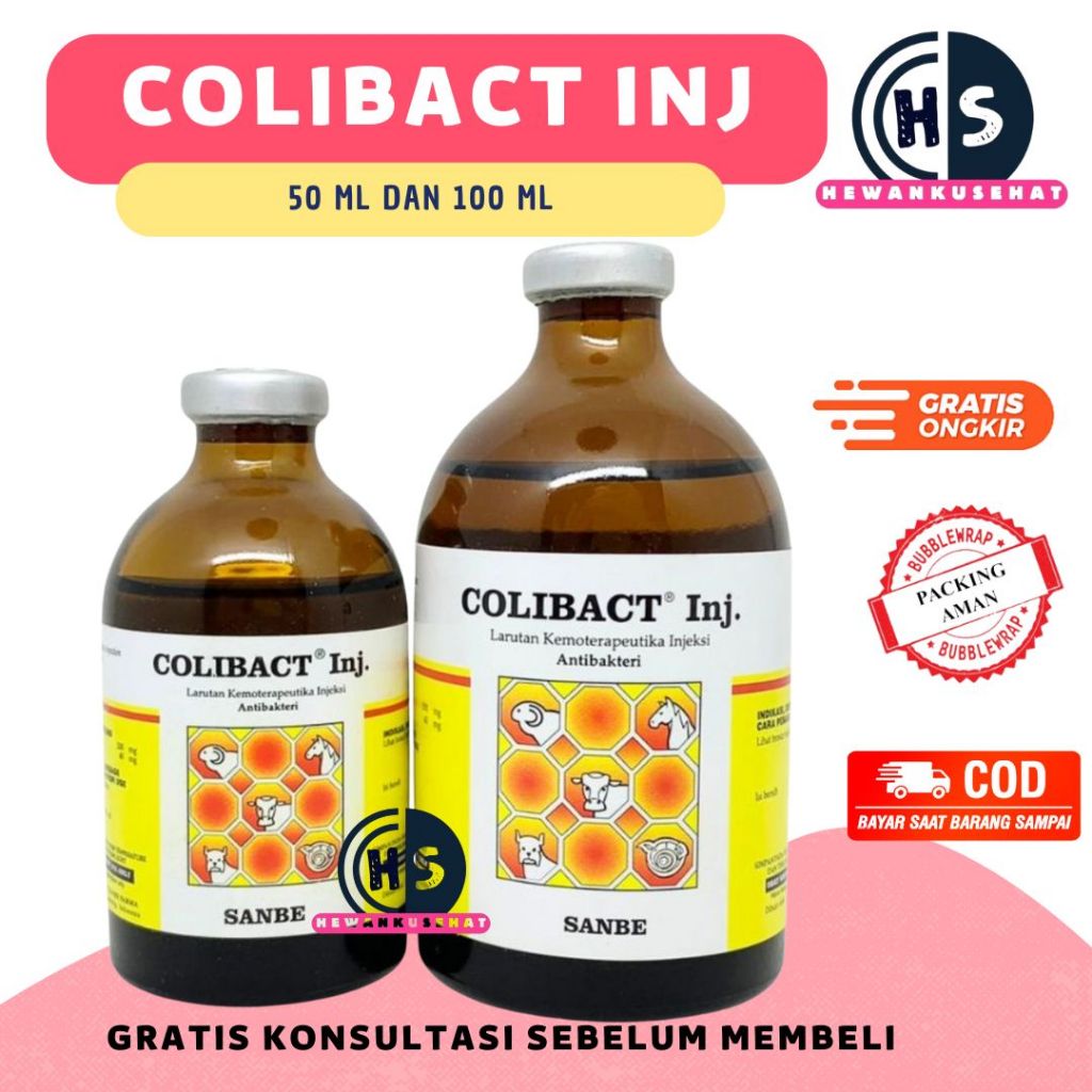 COLIBACT 50 ML DAN COLIBACT 100 ML - Obat Diare dan Pernafasan Sapi Kambing