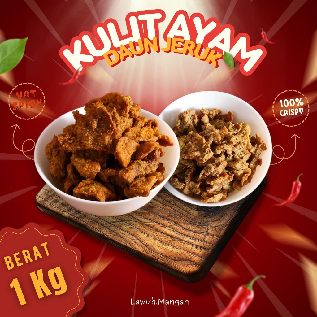 

Kripik Kulit ayam Pedas Daun Jeruk