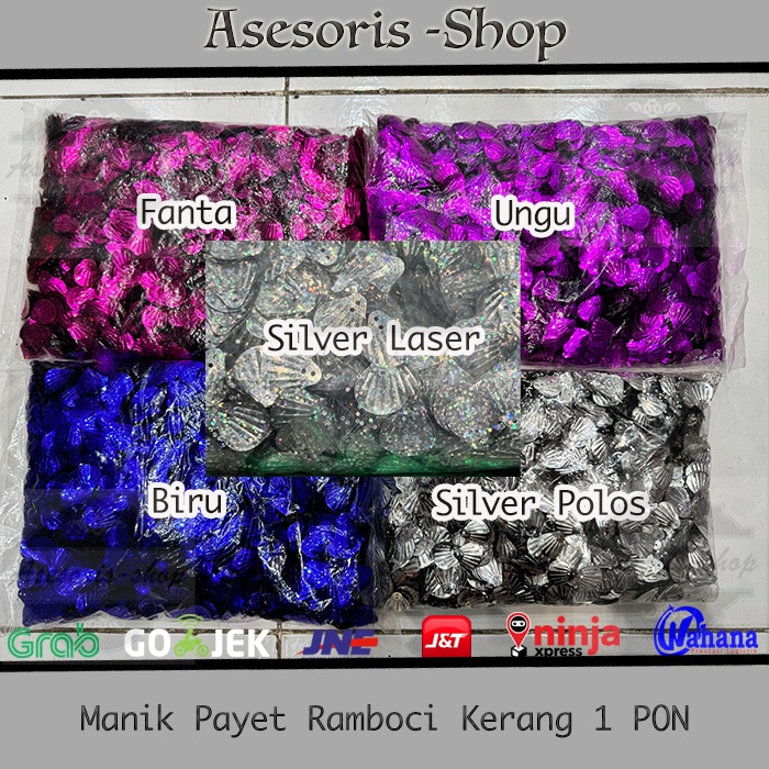 Manik Ramboci Kerang | Payet Kerang POLOS LASER 1 PON | Ramboci Payet Kerang 1 PON