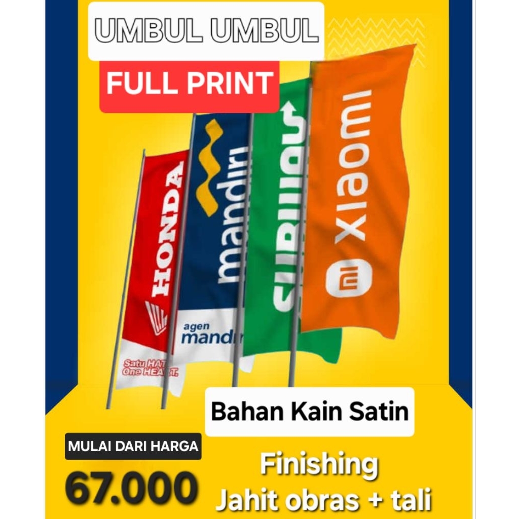 Cetak Umbul umbul full print || Kain Satin
