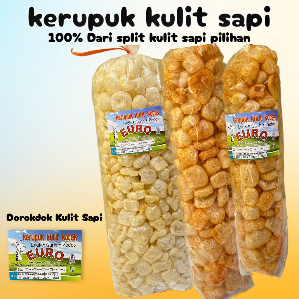 

1 BALL Cemilan KERUPUK KULIT SAPI ASLI 100GR DOROKDOK VIRAL ENAK MURAH GURIH HALAL RENYAH