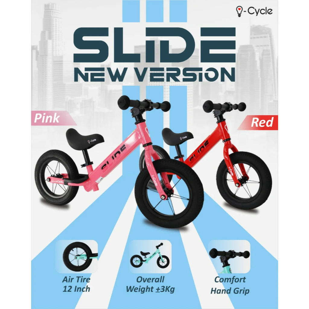 I-Cycle Slide Push Bike Balance Bike - Sepeda Keseimbangan Anak