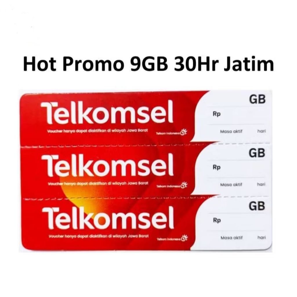 Voucher Telkomsel 9GB (3GB Internet + 6GB Jatim ) 30 Hri