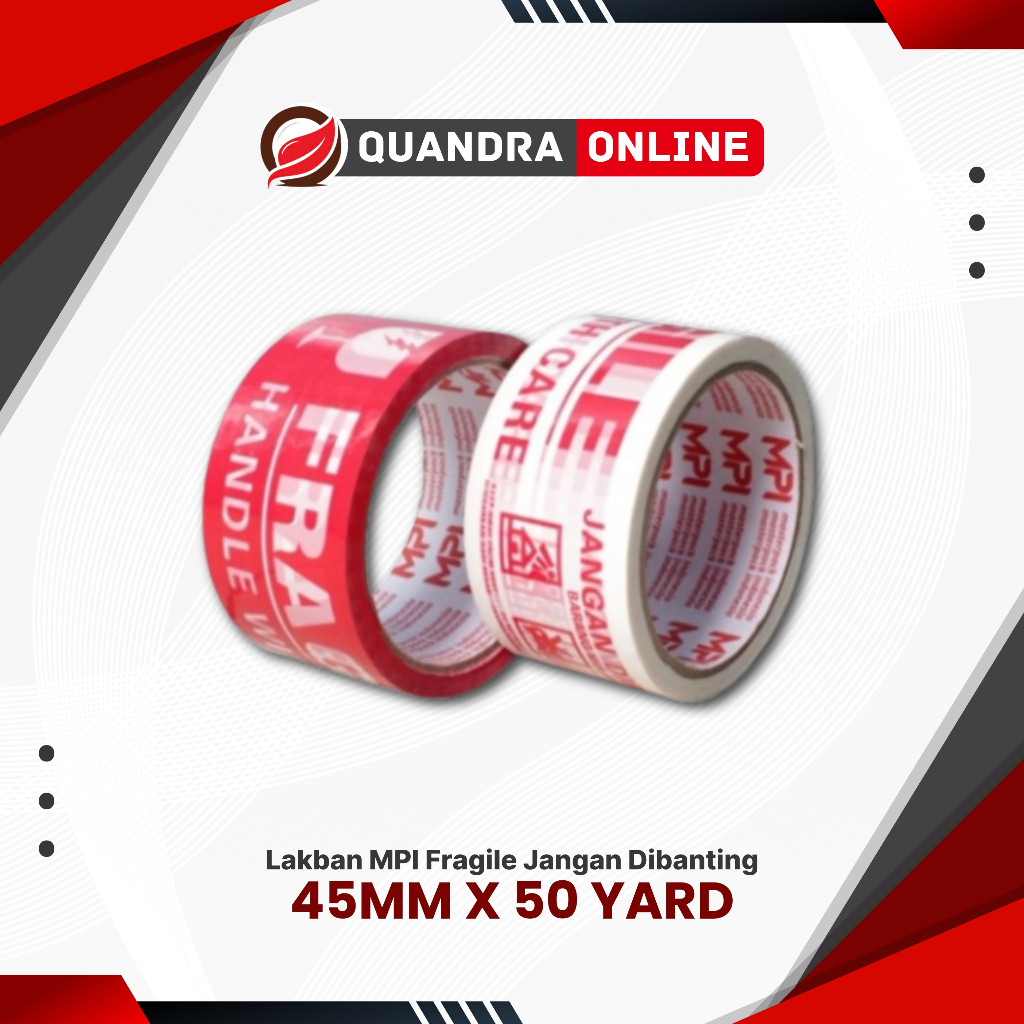

Lakban Putih/Merah 48mm x 50 Yard MPI FRAGILE Jangan Dibanting