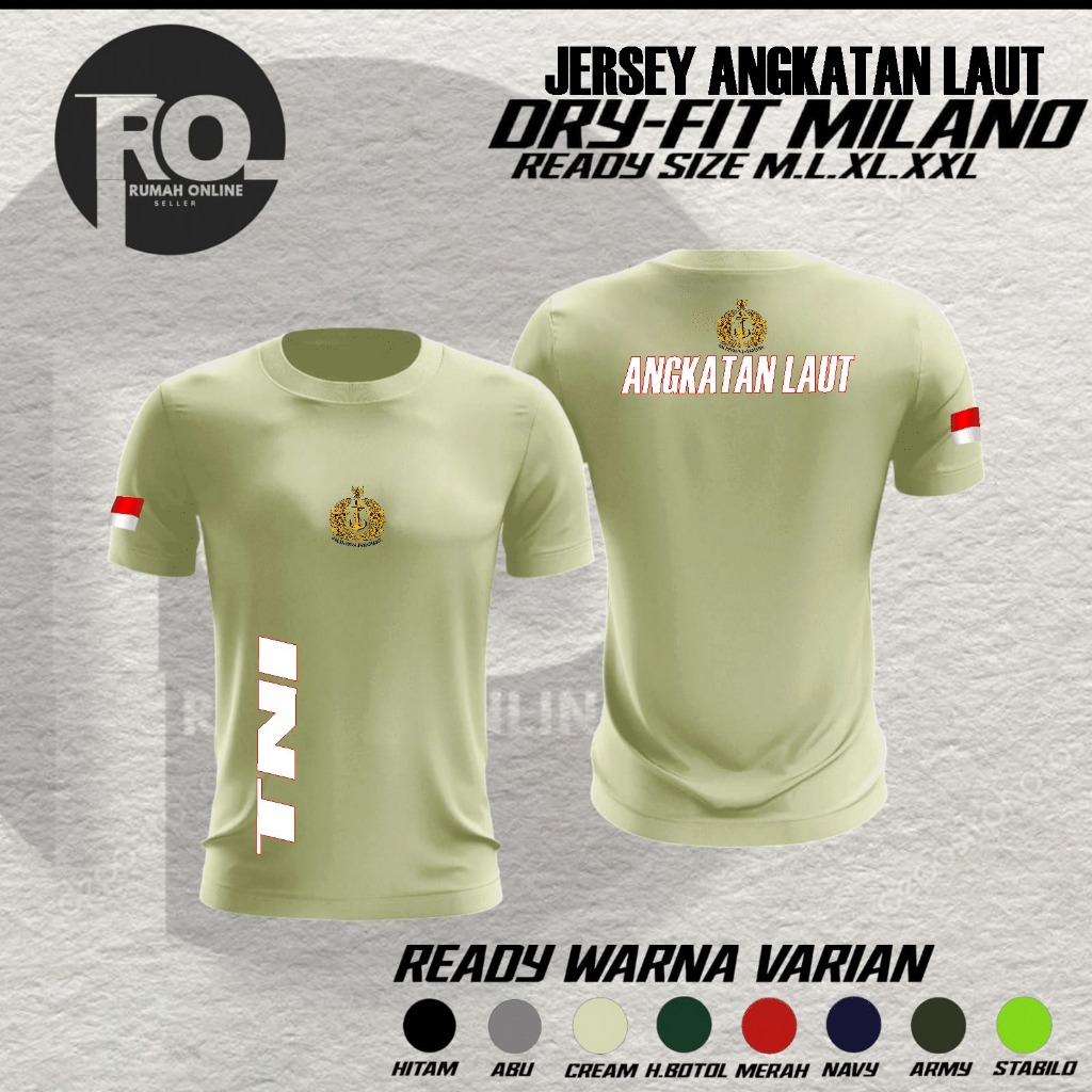 kaos TNI AL /Kaos Tni Al bahan Dryfit Milano /Baju kaos Tni Al /Kaos Olahraga running Tni al