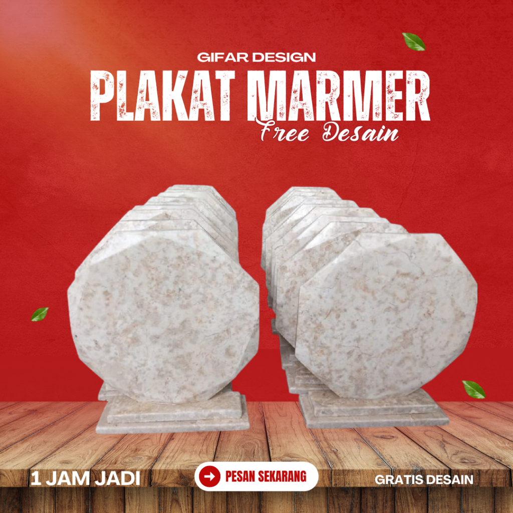 Plakat & Vandel Marmer Segi Lima dengan Terknik Bevel Kosongan bisa dijual kembali