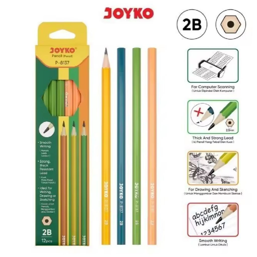 

1 Pak Pensil 2B Joyko P8126 Isi 12 Pcs