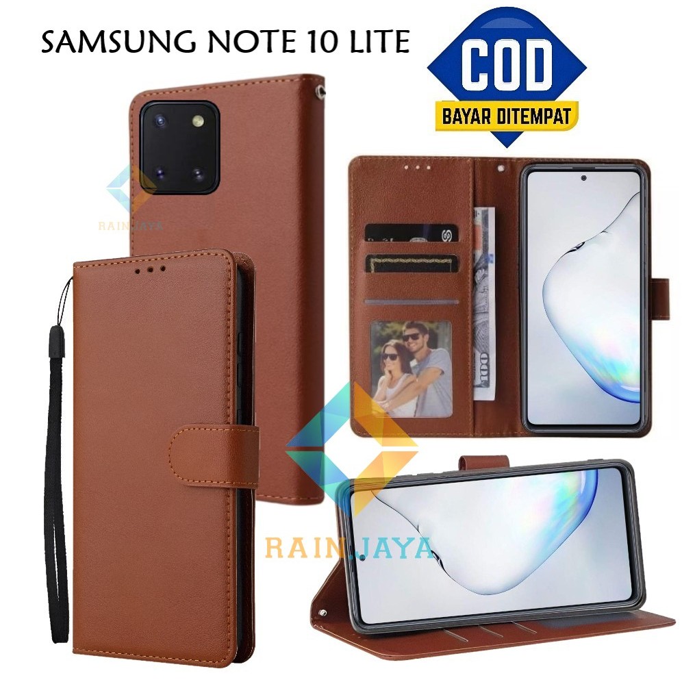 Flip Case Samsung Note 10 Lite Dompet Wallet Leather Case Premium Casing Hp Samsung Note 10 Lite