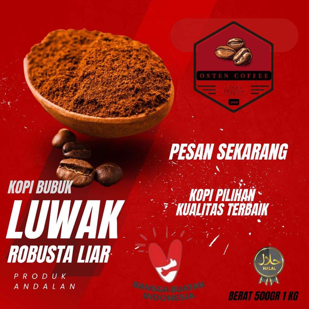 

KOPI BUBUK LUWAK ROBUSTA ASLI LIAR SANGRAI ROASTBEAN 1 KG