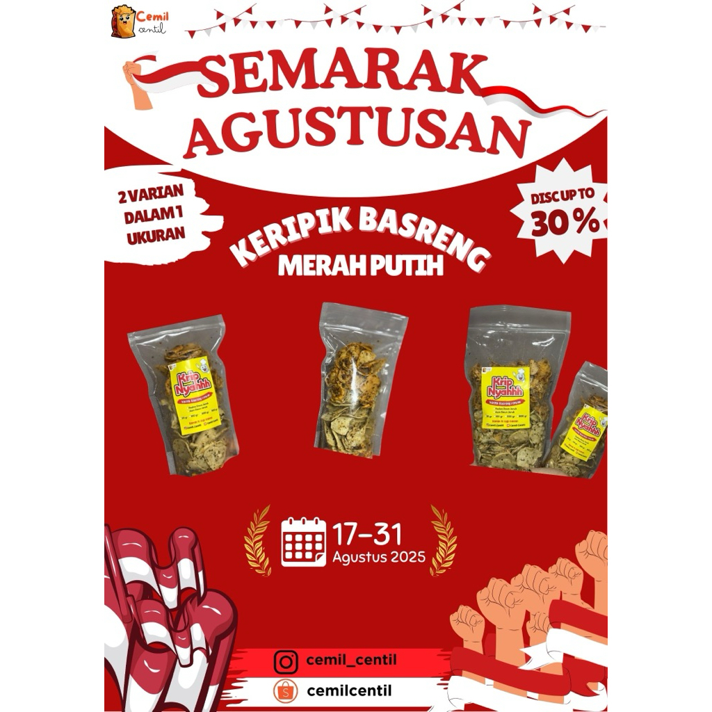 

(SPESIAL AGUSTUSAN) Cemil Centil Keripik Basreng Tipis Cemilan Pedas Gurih Viral Enak Premium
