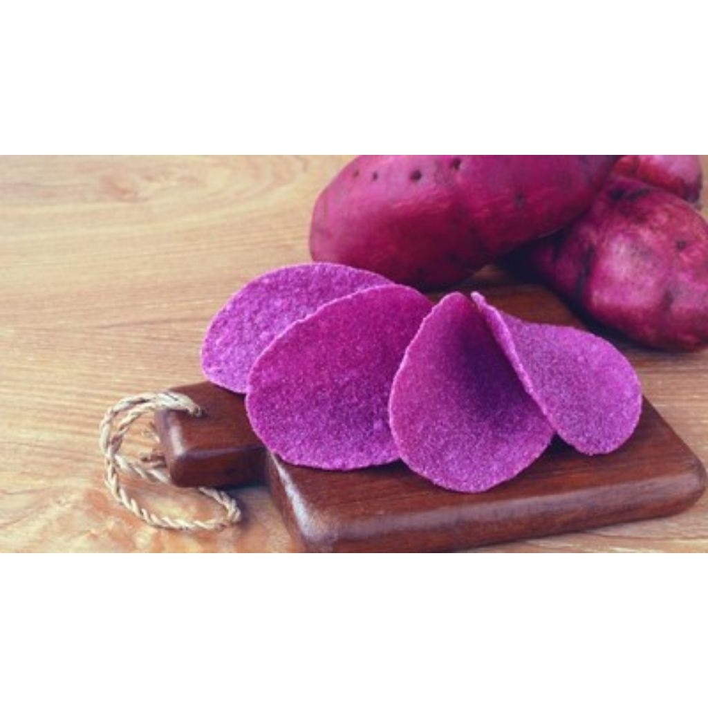 

KERIPIK UBI UNGU manis renyah perbungkus ukuran plastik 17x30