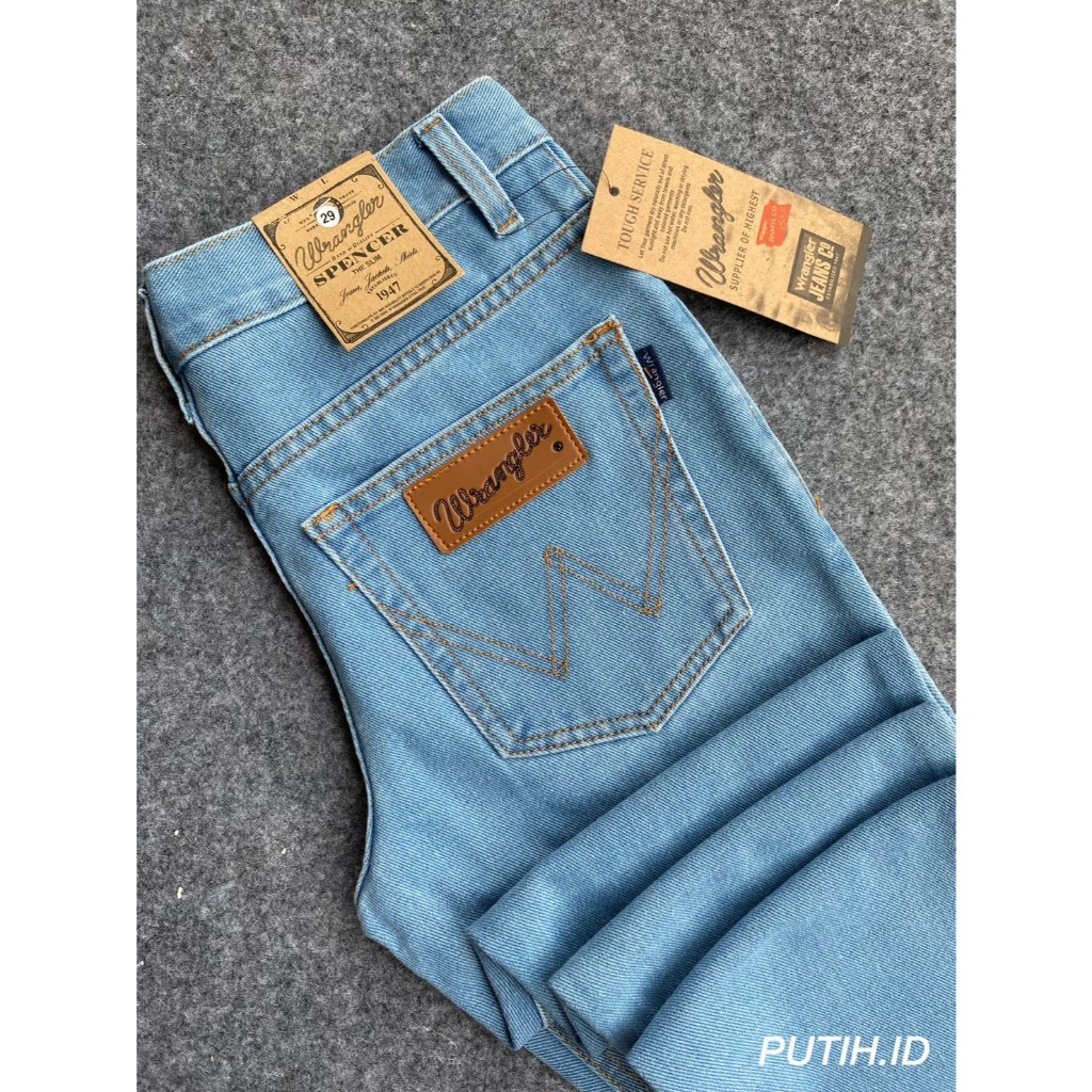 Celana Jeans Pria Wrangleer Celana Jeans Cowok Standar Regular Non Strech Terlaris