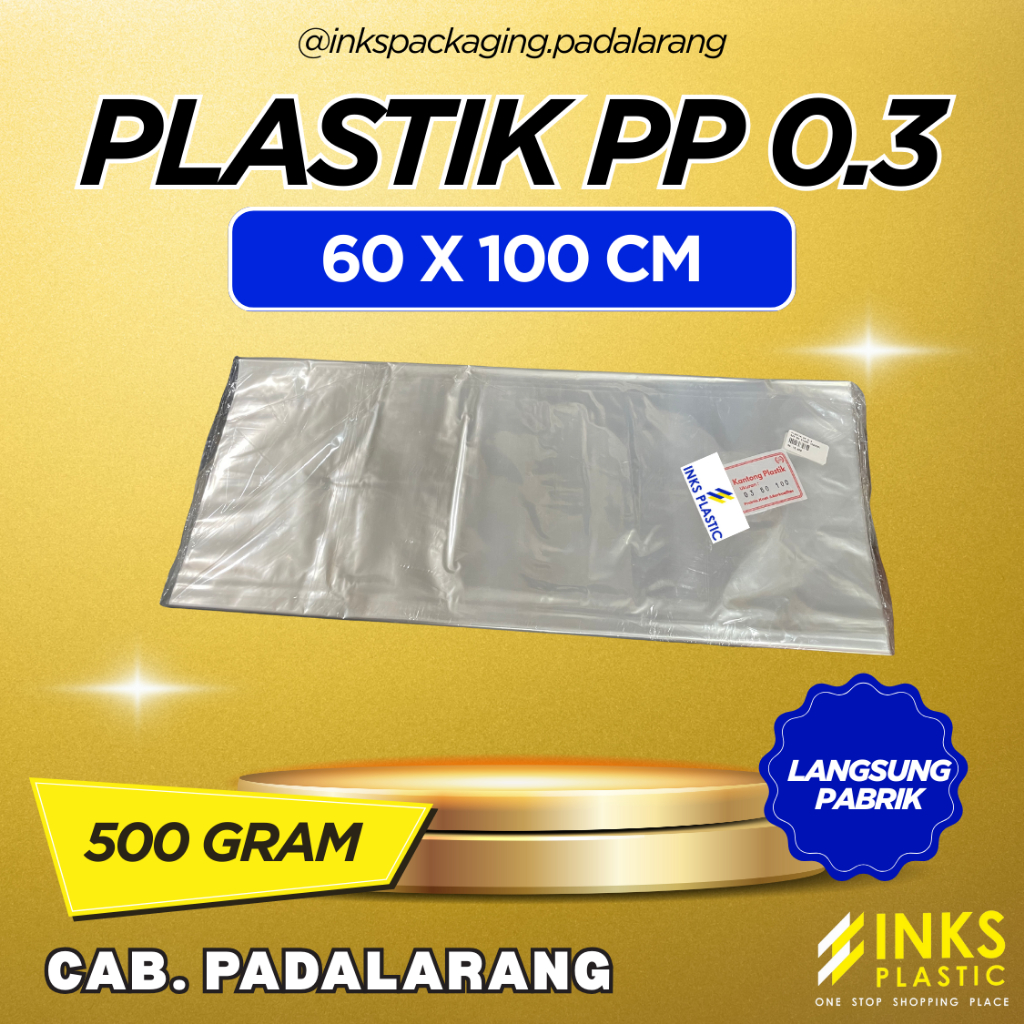 PLASTIK PP TEBAL 0.3 UKURAN 60 X 100 CM