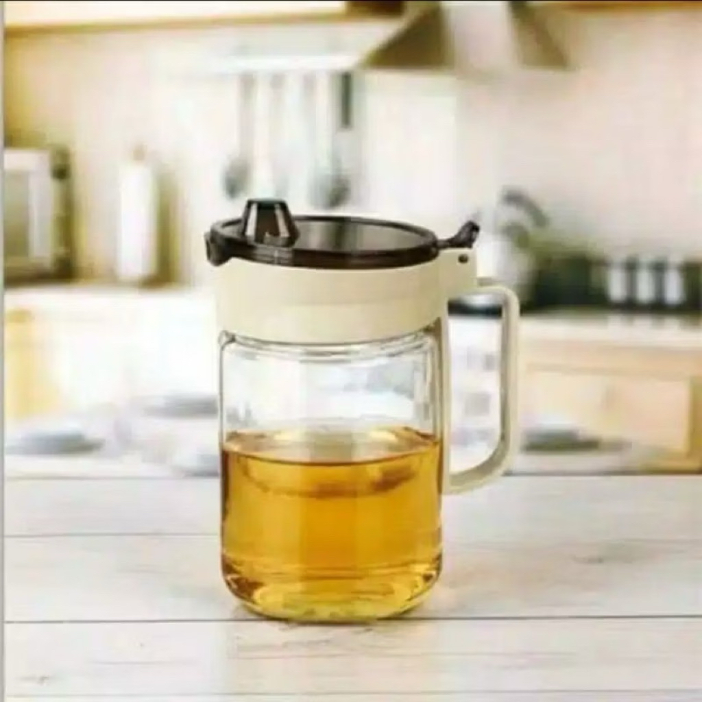 Botol Wadah Minyak Goreng Kaca 580ml / Botol Tuang / Oil Bottle Dispenser / Botol Penyimpanan Minyak