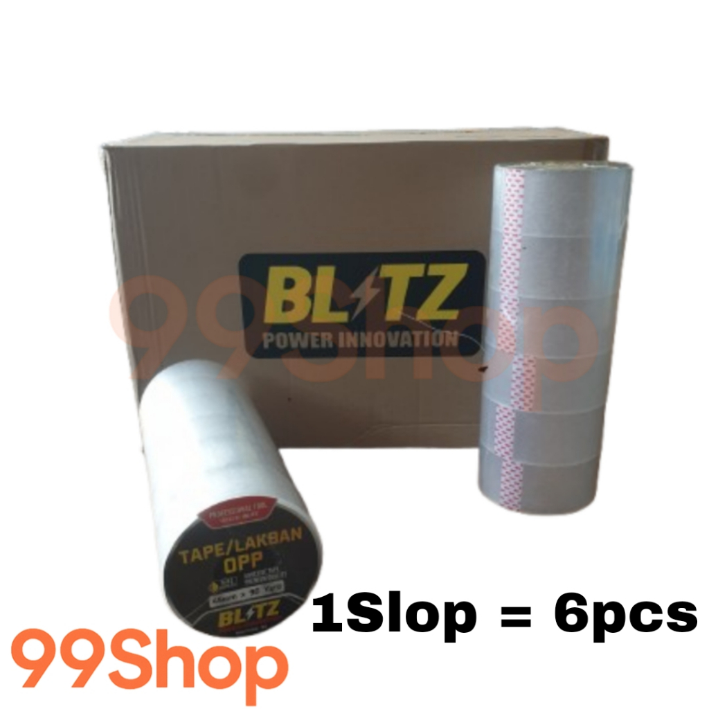 

Lakban Bening Clear 1 Slop Blitz OPP Tape 45mm x 90 yard Premium Ecer