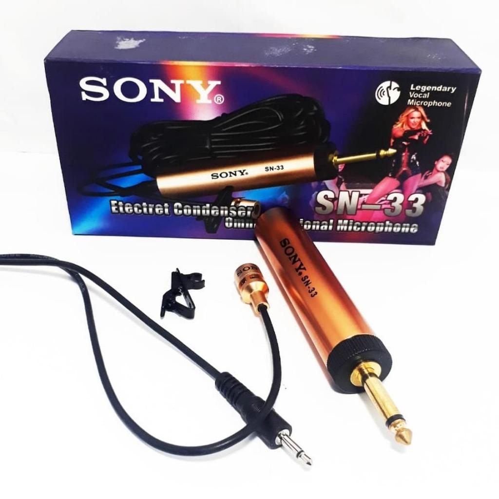 Mic Sony Microphone Clip on Jepit Kancing Kabel Panjang Mikrofon Condenser
