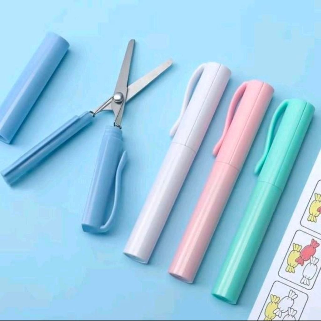 

Gunting Kecil Portabel Bentuk Pulpen Gunting Lipat Mini Warna Makaroni Warna Random