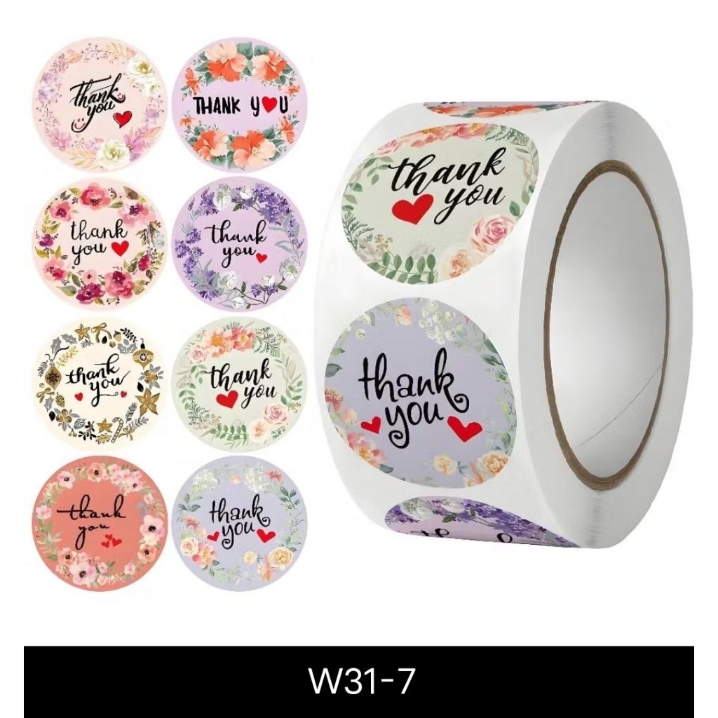 

Sticker Thank You 500pcs 1 Roll Stiker Lebel Murah