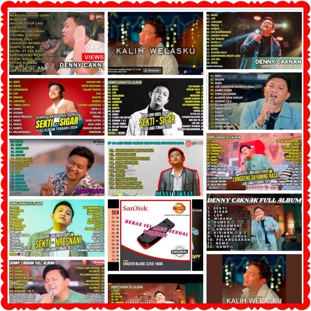 USB MOBIL MUSIK MP3 LAGU DENNY CAKNAN DENI CAKNAN TERPOPULER-BISA DI DVD PLAYER DAN SPEAKER SALON AK