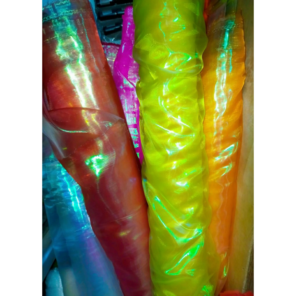 KAIN ORGANDI PELANGI - KAIN KONTREKAN - KAIN BUNGKUS UDANG UDANGAN