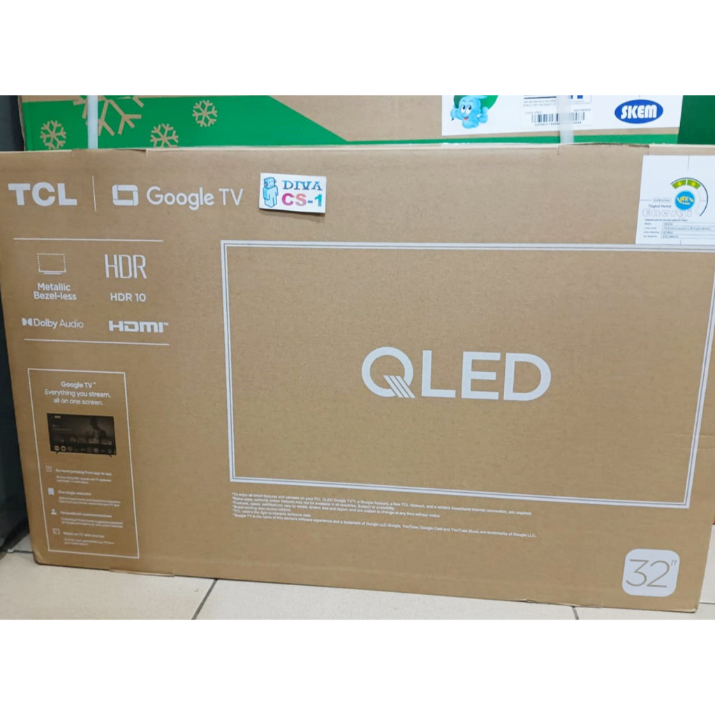 New TV QLED TCL 32V5C Google Android TV FullHD DolbyAudio Digital Bandung Antapani DSK