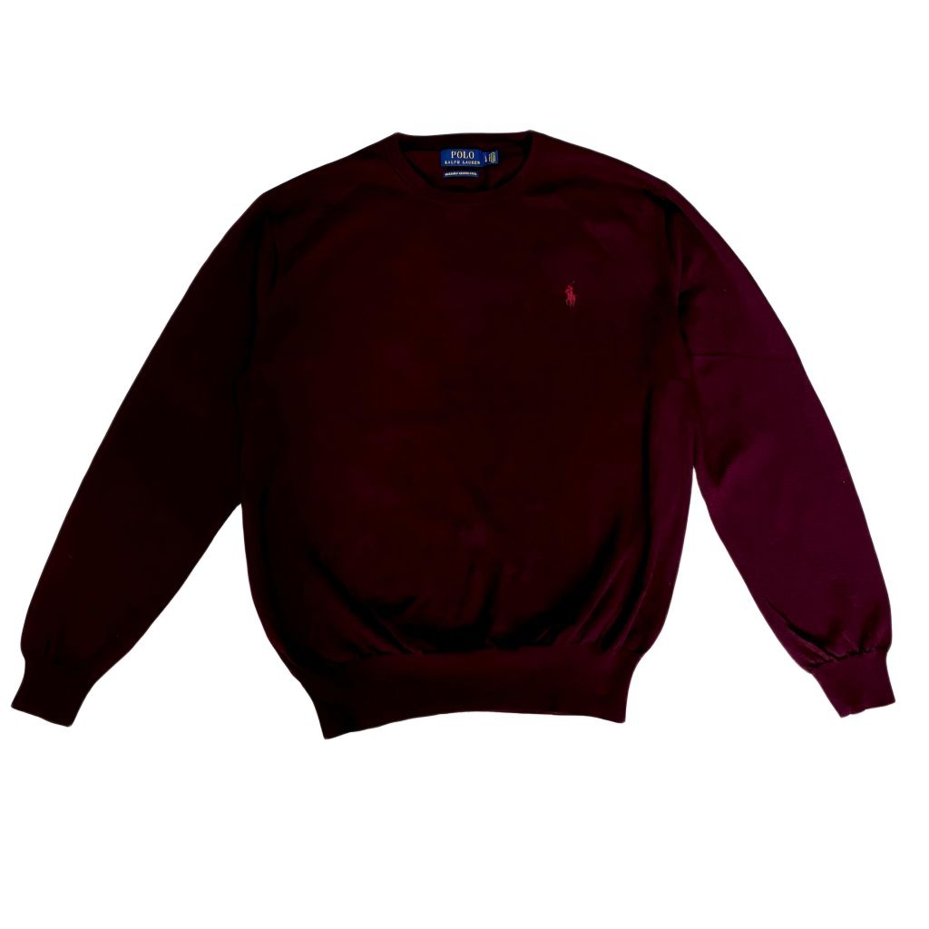 Polo RL Merino Wool Sweater (Rare Color Burgundy Red)