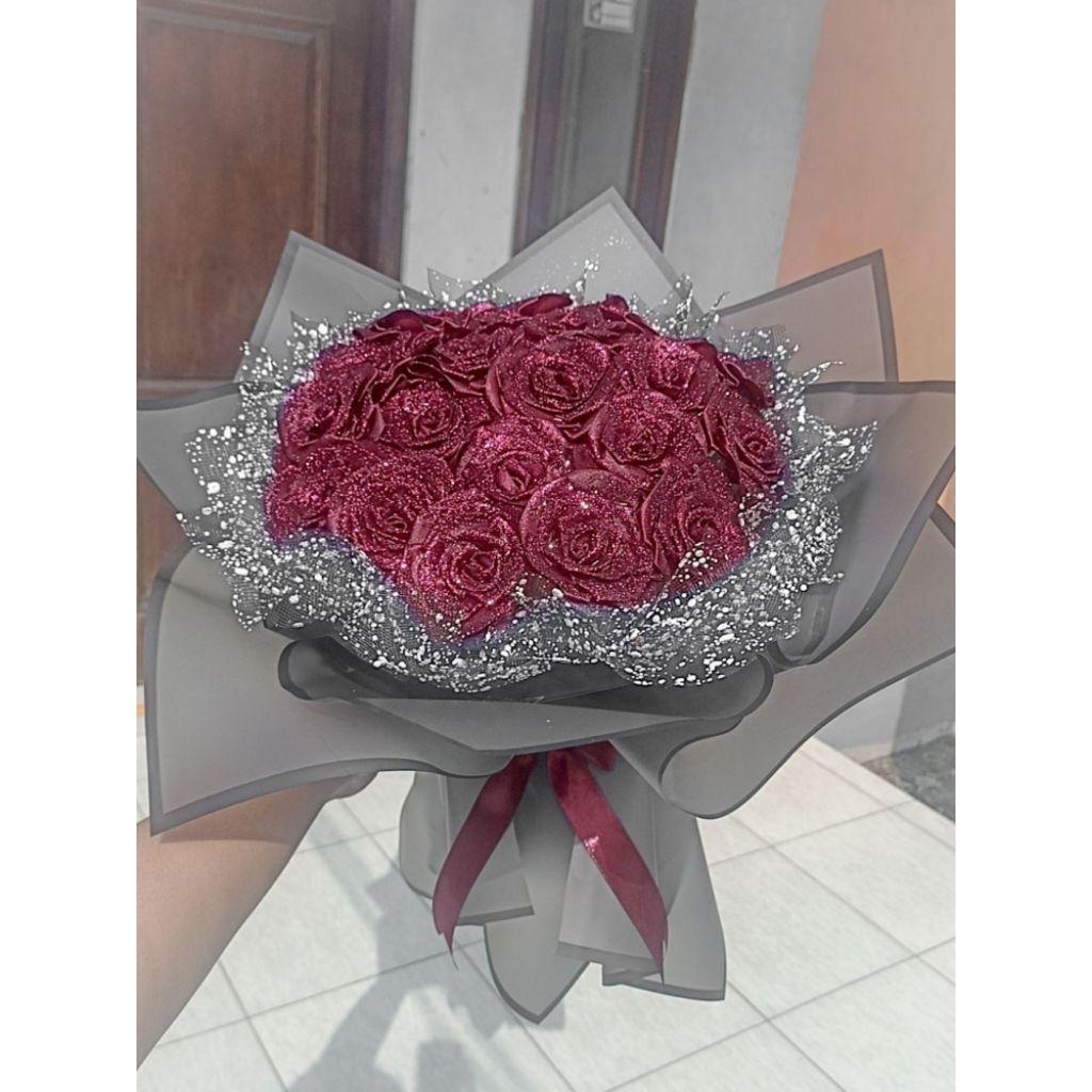 

BUCKET SATIN (Rose Version) FREE GLITTER FREE KARDUS DAN BUBBLE WRAP