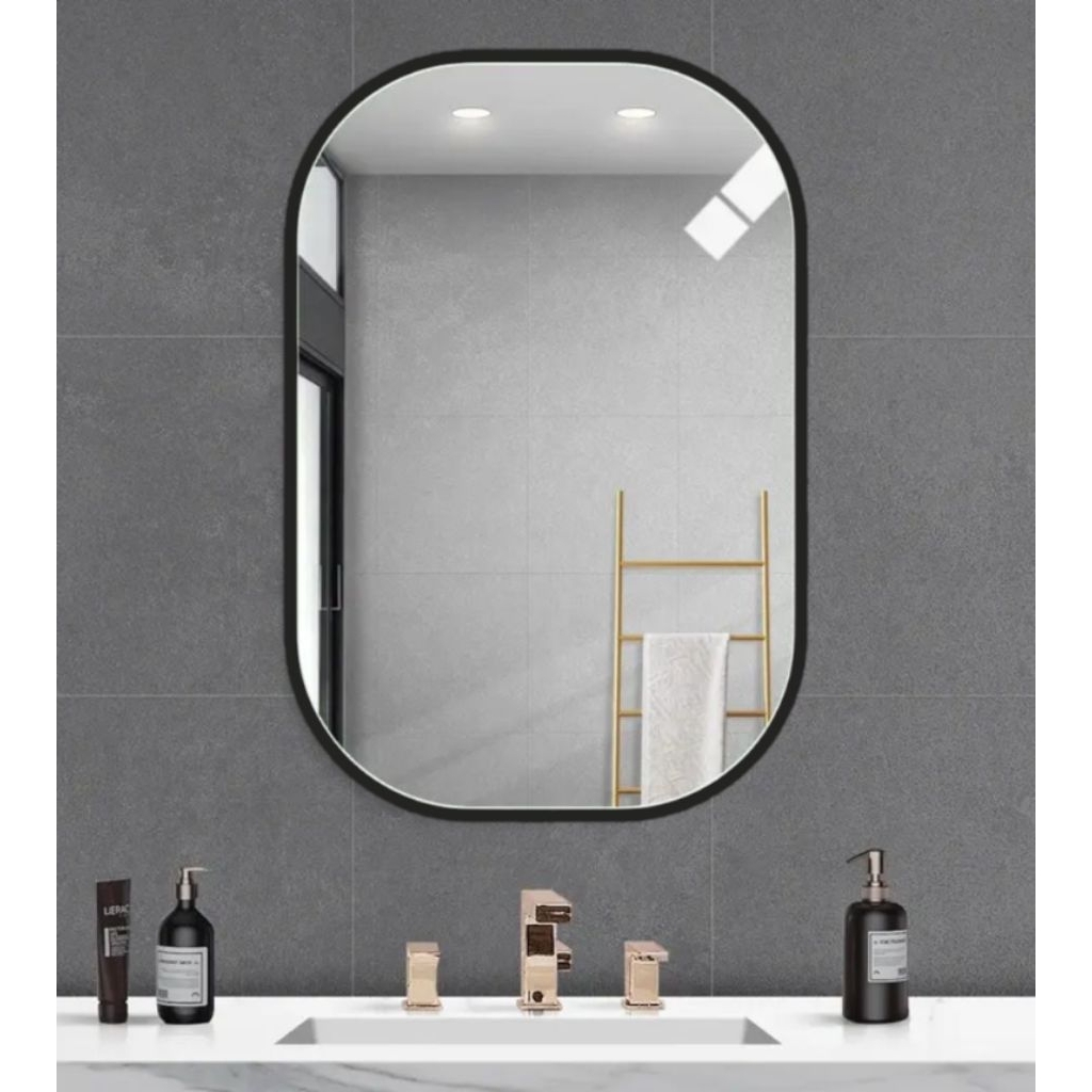 Kaca Cermin List Hitam Mirror Dekorasi Salon Barbershop Fashion Kamar Mandi Aestetick Wastafel Dindi