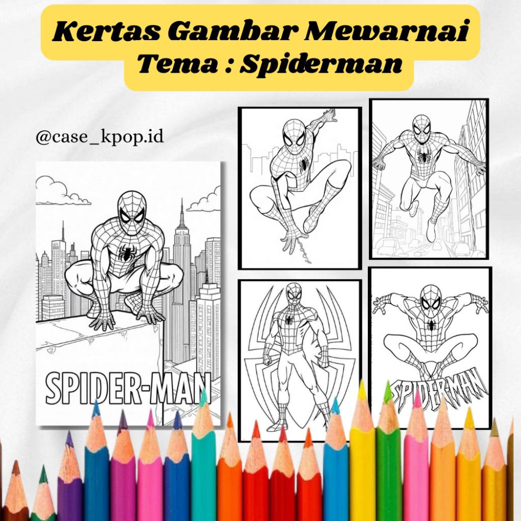 

20 LEMBAR KERTAS MEWARNAI ANAK TEMA SPIDERMAN (READY LANGSUNG KIRIM)