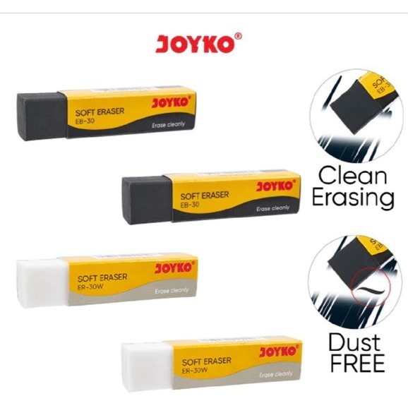 

Penghapus Pensil Joyko EB-30 Warna Putih dan Hitam