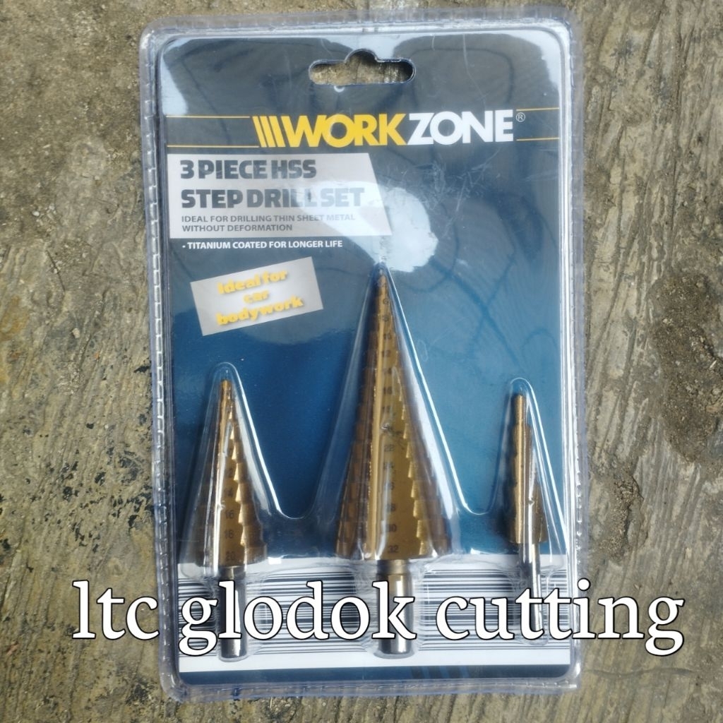 mata bor pagoda kerucut titanium set 3 pcs/Mata bor Baja HSS Langkah baru Cone Bor Titanium Bit Set