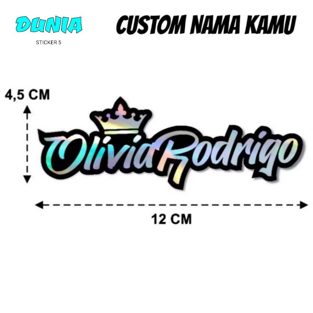 

Sticker custom nama suka - suka hologram pinggiran hitam
