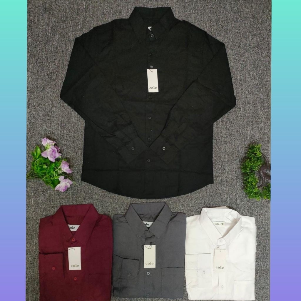 KEMEJA COLE LENGAN PANJANG BAHAN OXFORD