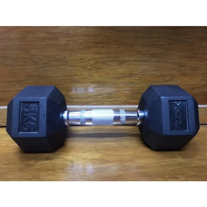 Dumbell dumble barbel ROX rubber hexagonal 5 kg