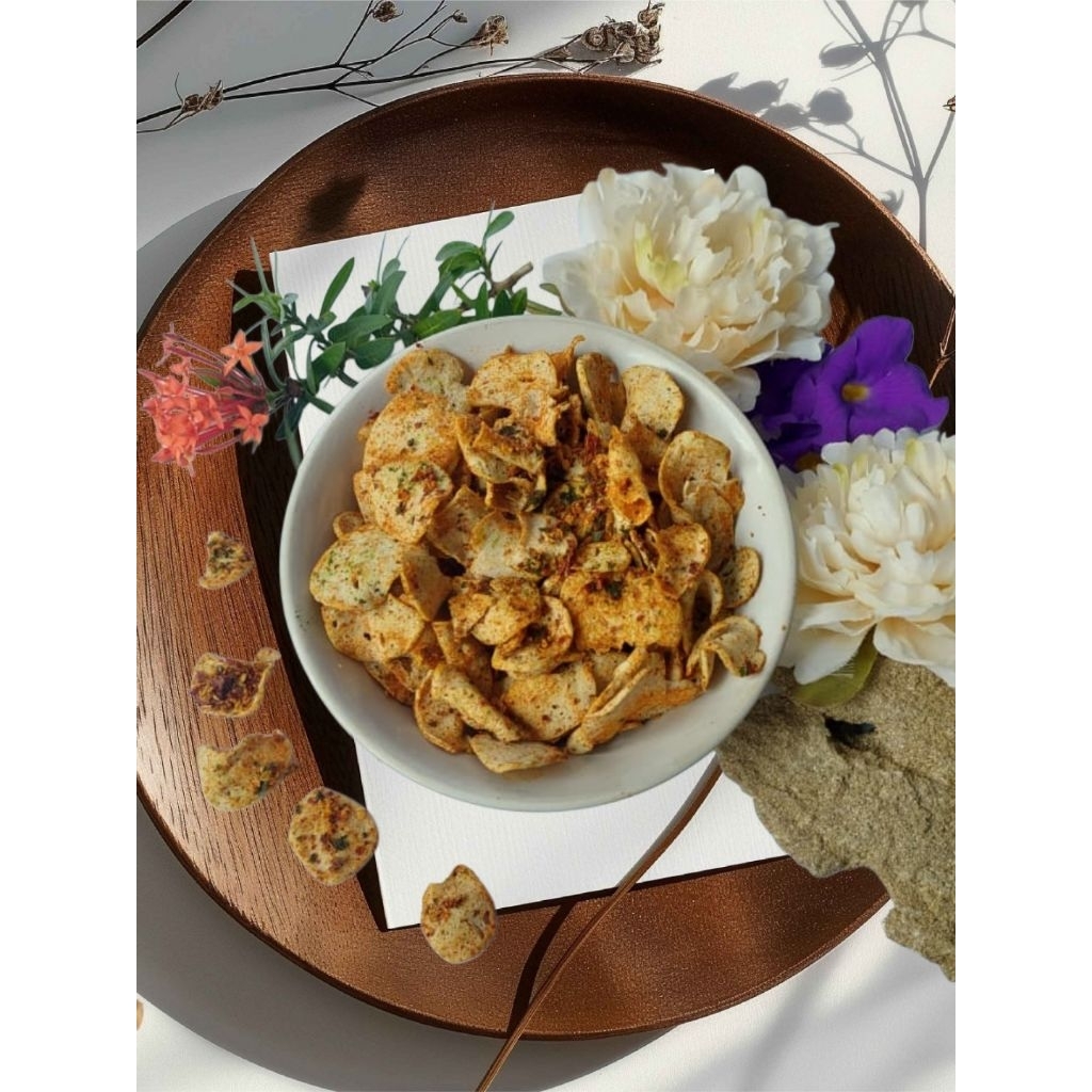 

Basreng pedas daun jeruk 200 gram camilan enak, renyah gurih, basreng koin