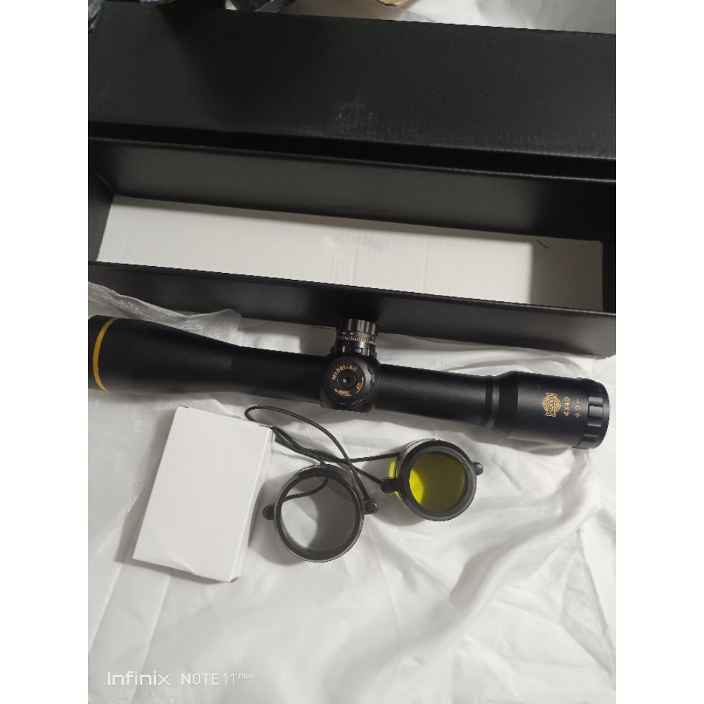 Teropong Teleskop Tahan Getaran HAKKO 4X40 TUBE 30 RING GOLD ORIGINAL