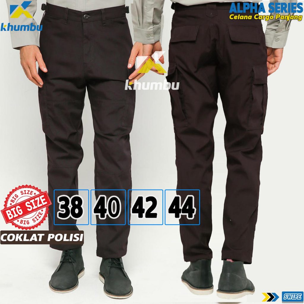 KHUMBU Celana PDL Lapangan ALpha Series Ripstop BIG SIZE 40-42-44 COKLAT POLISI Celana Tactical PDL