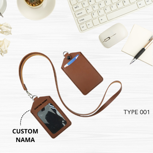 

LuxeBag | Lanyard Leher | Gantungan kartu id card emoney flazz kereta di leher | Gantungan kartu kulit premium