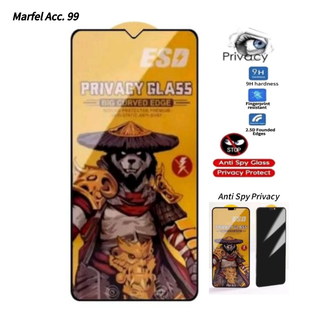 For Oppo A5s Tempered Glass Anti Spy Privacy PANDA Pelindung Layar Kaca Hp