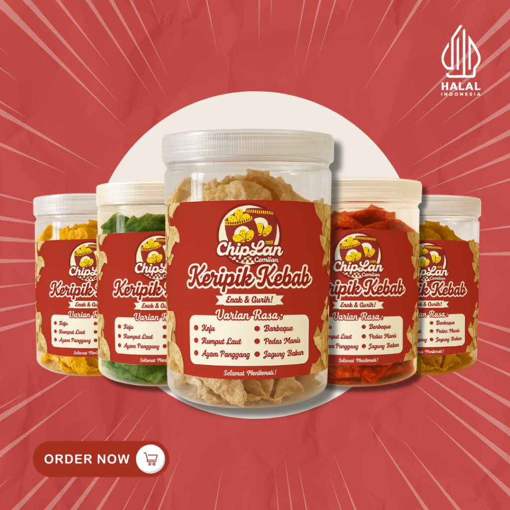 

Kripik Kebab Chiplan - Rumput Laut, Ayam Panggang, Barbeque | Keripik Kebab Pedas Gurih 200g