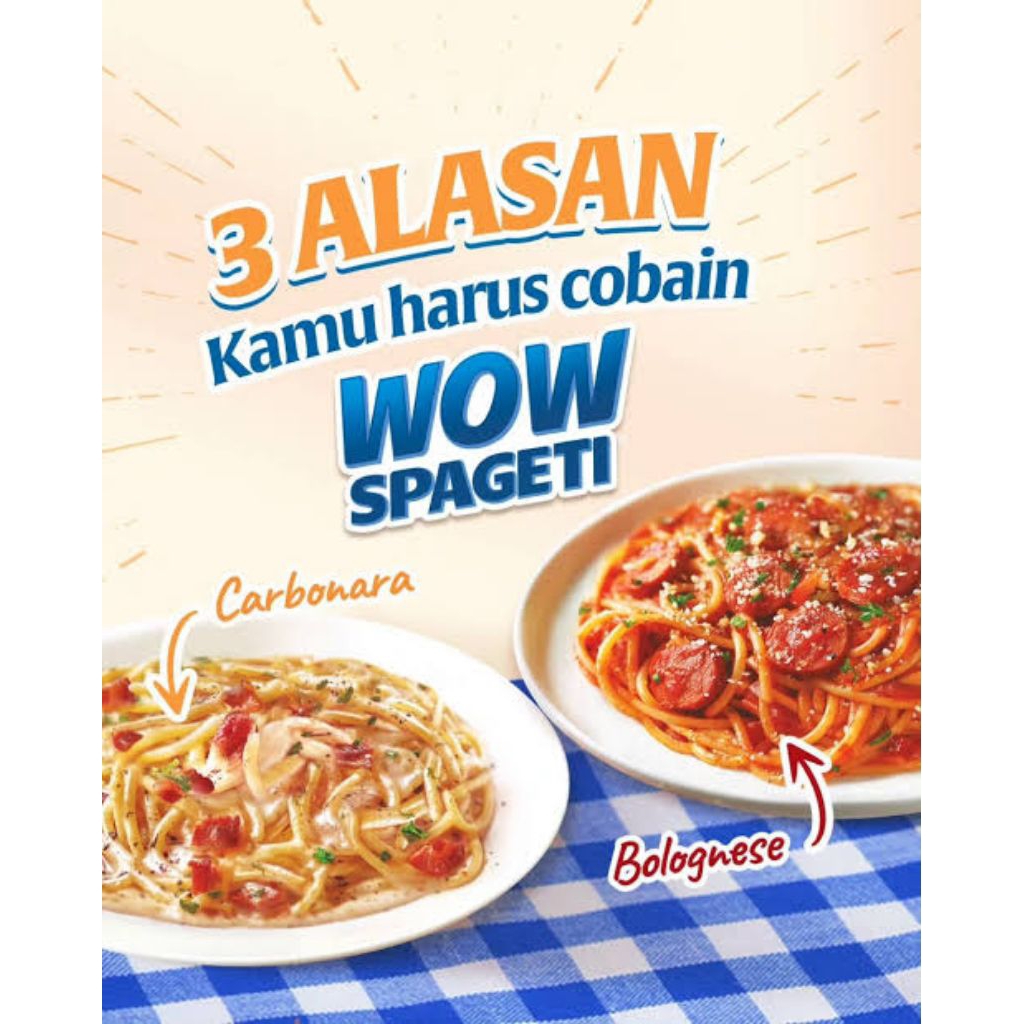 

Wow Spageti All variant 5 sachet ( 1 renceng )